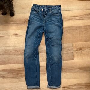 American Eagle Outfitters Women's Dark Blue Skinny Jeans